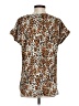Versona 100% Polyester Animal Print Brown Short Sleeve Blouse Size S - photo 2