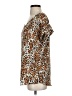 Versona 100% Polyester Animal Print Brown Short Sleeve Blouse Size S - photo 5