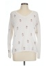 White House Black Market Hearts White Pullover Sweater Size L - photo 1