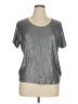 MICHAEL Michael Kors 100% Rayon Metallic Silver Short Sleeve Top Size XL - photo 1