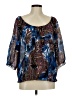 PIANO 100% Polyester Blue 3/4 Sleeve Blouse Size M - photo 1