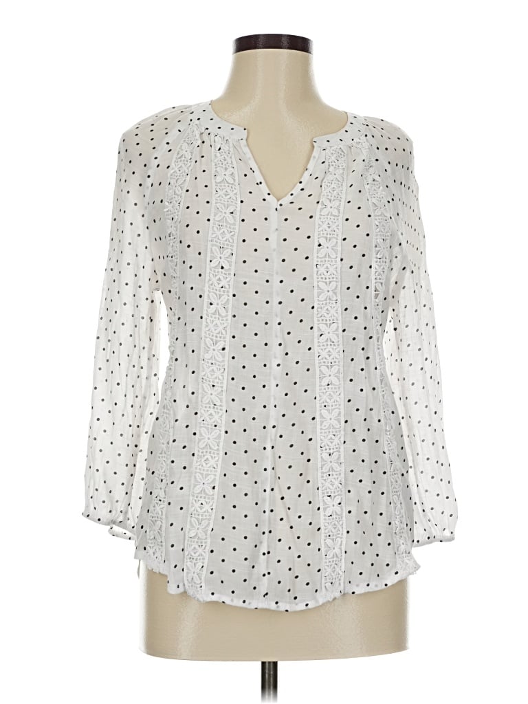 Pre-owned Counterparts 3/4 Sleeve Blouse In White