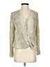 Rails Metallic Silver Ivory Long Sleeve Blouse Size XS - photo 1