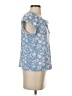 Suzanne Grae Blue Short Sleeve Blouse Size XXS - photo 4