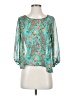 Dina Be 100% Polyester Teal 3/4 Sleeve Blouse Size S - photo 1