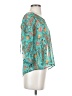 Dina Be 100% Polyester Teal 3/4 Sleeve Blouse Size S - photo 4