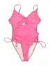 Unbranded Solid Pink One Piece Swimsuit Size L - photo 1