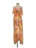 Shein 100% Polyester Paisley Orange Casual Dress Size 4 - photo 1