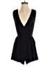 Aqua 100% Rayon Solid Black Romper Size XS - photo 1