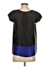 Theory 100% Silk Color Block Black Short Sleeve Silk Top Size 00 - photo 2