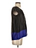 Theory 100% Silk Color Block Black Short Sleeve Silk Top Size 00 - photo 4