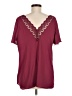 Torrid 100% Polyester Burgundy Short Sleeve Top Size Med Plus (00) - photo 2