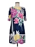 Eliza J Print Blue Casual Dress Size 8 - photo 1