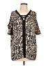 Chico's 100% Polyester Animal Print Tan Kimono Size L - photo 1