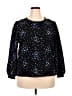 POPSUGAR Stars Black Long Sleeve Blouse Size XXL - photo 1