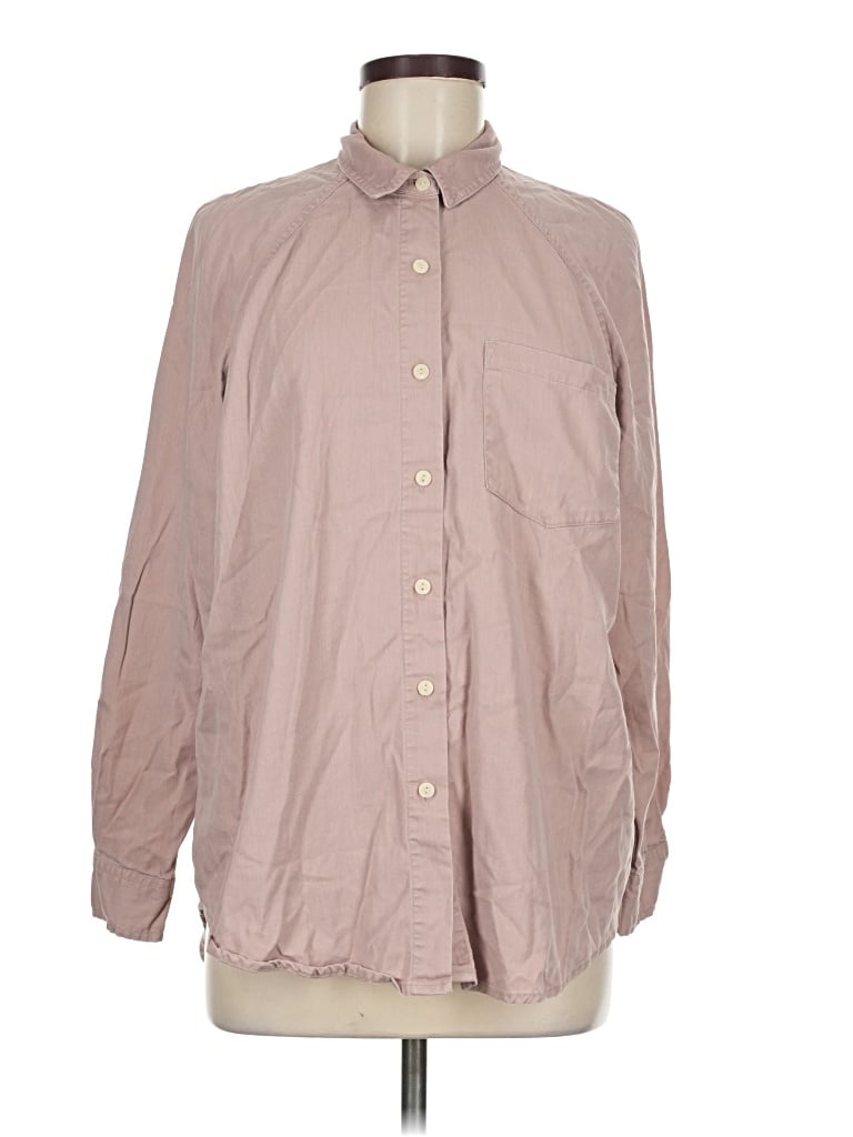 Pre-owned Universal Thread Long Sleeve Button Down Shirt In Tan