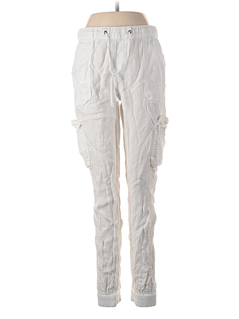 Pre-owned Nicole Miller Linen Pants In White