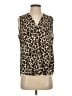 Vince Camuto 100% Polyester Animal Print Brown Sleeveless Blouse Size S - photo 1