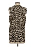 Vince Camuto 100% Polyester Animal Print Brown Sleeveless Blouse Size S - photo 2