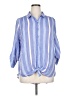 Fred David Stripes Blue 3/4 Sleeve Button-Down Shirt Size 1X - photo 1
