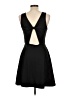 Unbranded Solid Black Casual Dress Size L - photo 2
