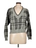 A. Peach 100% Acrylic Plaid Gray Pullover Sweater Size L - photo 1