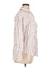 Ann Taylor LOFT 100% Rayon Stripes Ivory Long Sleeve Button-Down Shirt Size XL - photo 4