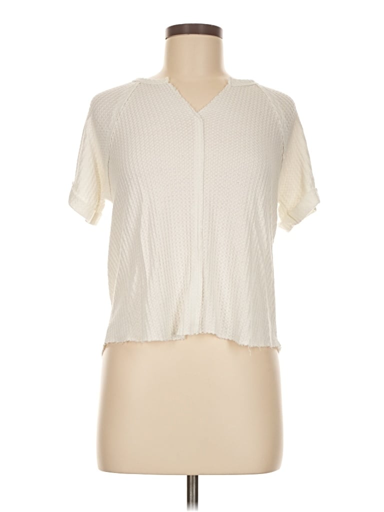 Pre-owned Altar'd State Short Sleeve Blouse In White