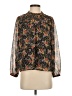 Ann Taylor LOFT 100% Polyester Floral Black Long Sleeve Blouse Size S - photo 1