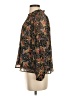 Ann Taylor LOFT 100% Polyester Floral Black Long Sleeve Blouse Size S - photo 5
