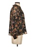 Ann Taylor LOFT 100% Polyester Floral Black Long Sleeve Blouse Size S - photo 4