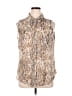 Liz Claiborne 100% Polyester Animal Print Brown Tan Sleeveless Blouse Size XL - photo 1