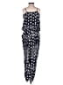 Parker 100% Silk Chevron-herringbone Blue Jumpsuit Size XS - photo 2