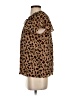 J.Crew 100% Silk Animal Print Brown Short Sleeve Silk Top Size S - photo 5