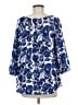 Ann Taylor 100% Polyester Blue 3/4 Sleeve Blouse Size M - photo 2