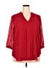 Modamix 100% Polyester Red 3/4 Sleeve Blouse Size 18W - photo 1
