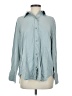 Open Edit Solid Blue Long Sleeve Button-Down Shirt Size M - photo 1