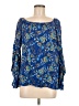 Fever 100% Rayon Blue 3/4 Sleeve Blouse Size M - photo 1