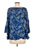 Fever 100% Rayon Blue 3/4 Sleeve Blouse Size M - photo 2