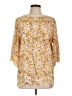 Solitaire 100% Rayon Yellow 3/4 Sleeve Blouse Size L - photo 1
