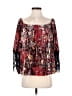 VOOM by Joy Han Red Burgundy 3/4 Sleeve Blouse Size S - photo 1