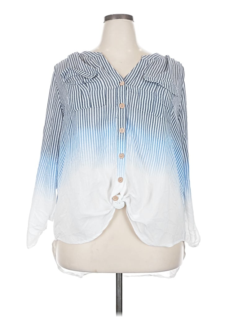 Pre-owned Indigo Rose Long Sleeve Blouse In White