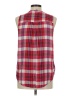 Lucky Brand Plaid Red Burgundy Sleeveless Button-Down Shirt Size M - photo 2