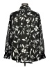 Monsoon 100% Polyester Floral Black Long Sleeve Blouse Size XL - photo 2
