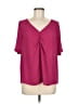 Ann Taylor LOFT 100% Polyester Pink Short Sleeve Blouse Size M - photo 1