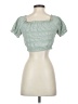 Shein 100% Polyester Green Short Sleeve Blouse Size 4 - photo 2