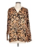 Jodifl 100% Polyester Paisley Orange Long Sleeve Blouse Size L - photo 1