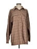 Princess Polly Houndstooth Brown Long Sleeve Blouse Size 4 - photo 1