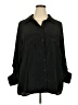 George 100% Polyester Solid Black 3/4 Sleeve Blouse Size 2X - photo 1