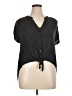 Universal Thread 100% Rayon Black Short Sleeve Blouse Size XL - photo 1